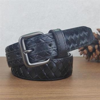 【米蘭精品】皮帶真皮腰帶-牛皮歐美手工編織男配件5色74jq29