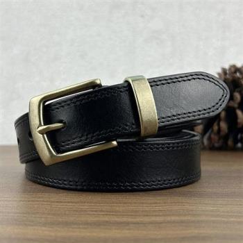 【米蘭精品】皮帶真皮腰帶-牛皮歐美寬復古時尚女配件2色74jq47