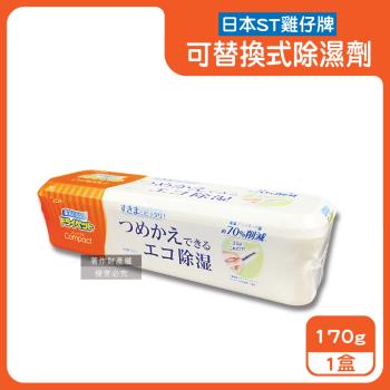日本ST雞仔牌-防潮脫臭可替換式家庭用除濕劑170g /盒-橘標(吸濕量350ml,Compact放置吸濕盒,衣櫥鞋櫃防悶臭,水槽下方密閉處吸水顆粒)