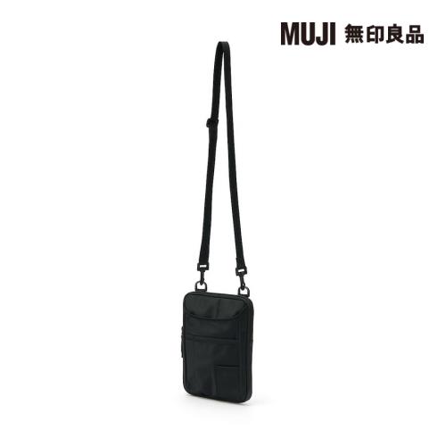 撥水加工附筆套肩背包 黑色【MUJI 無印良品】