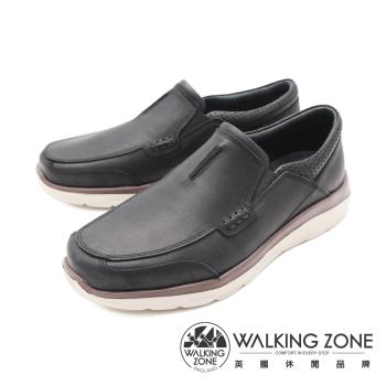 WALKING ZONE(男)簡約樂福鞋 莫卡辛男鞋-黑 (另有棕)