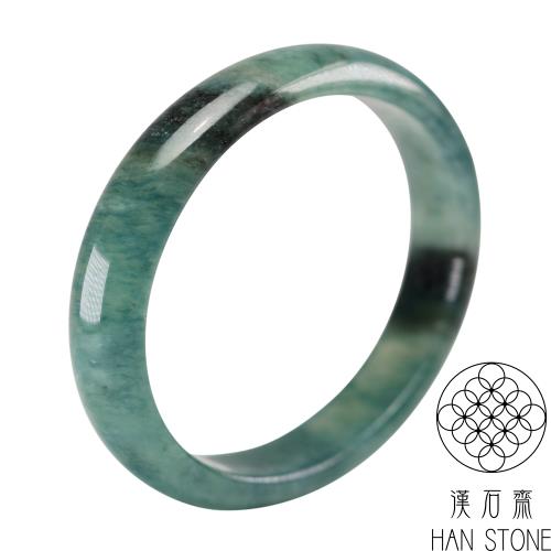 【漢石齋】天然翡翠A貨 貴妃鐲玉鐲 冰種飄花(手圍17.3+15.3/版寬11.4mm)