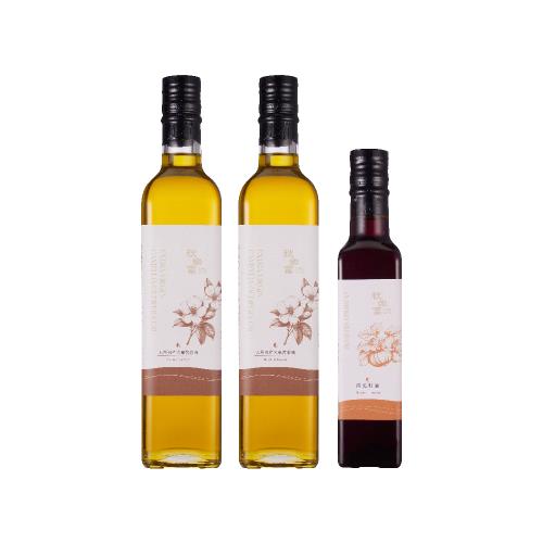 【秋樂富油品】 人氣優惠組合 (大果苦茶油 500ml*2+南瓜籽油 250ml*1)