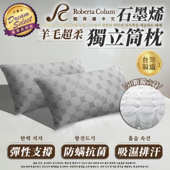 【DREAMSELECT】 Roberta Colum 石墨烯羊毛超柔獨立筒枕 枕頭 羊毛枕 石墨烯枕 防蟎枕 抗菌枕 獨立筒枕頭