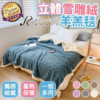 【DREAMSELECT】Roberta Colum 立體雪雕絨羊羔毯 毯子 毛毯 沙發毯 睡毯 保暖毯 棉被 被子 冬天睡毯 蓋毯