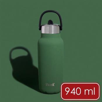 《Swell》Explorer不鏽鋼吸管保溫瓶(軍綠940ml) | 保溫杯 保冷保冰杯 運動水壺 手搖飲 環保杯 便攜杯 咖啡杯 隨行杯 手提提把