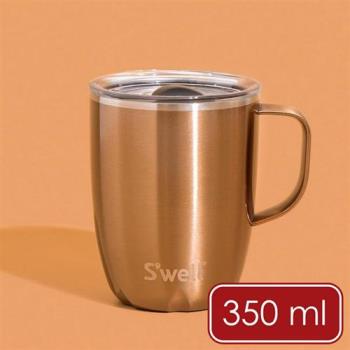 《Swell》Mug不鏽鋼滑蓋保溫馬克杯(香檳金350ml) | 保溫杯 保冷保冰杯 推蓋直飲杯 環保杯 便攜杯 咖啡杯 隨行杯