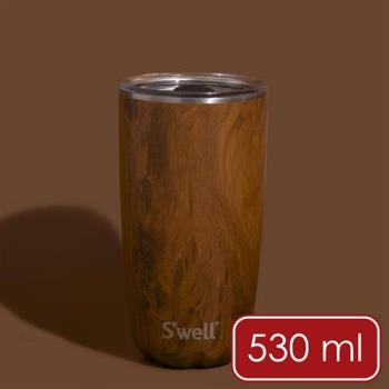 《Swell》Tumbler不鏽鋼滑蓋保溫杯(金柚木紋530ml) | 保溫杯 保冷保冰杯 推蓋直飲杯 環保杯 便攜杯 咖啡杯 隨行杯