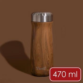 《Swell》Traveler不鏽鋼保溫瓶(金柚木紋470ml) | 保溫杯 保冷保冰杯 水壺 環保杯 便攜杯 咖啡杯 隨行杯