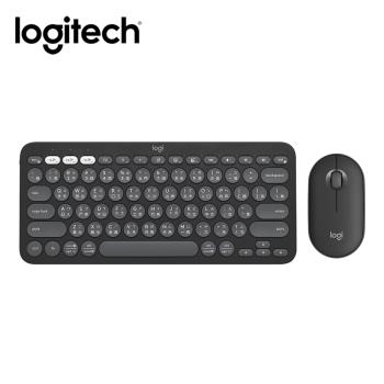 【Logitech 羅技】Pebble 2 Combo 無線藍牙鍵盤滑鼠組 石墨灰