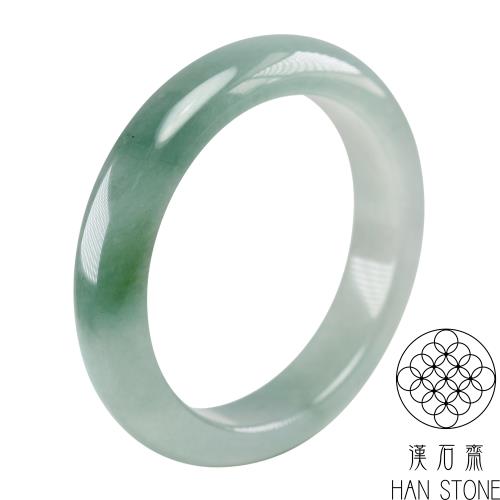 【漢石齋】天然翡翠A貨 手鐲玉鐲 冰種飄花(手圍17.8/版寬13.4mm)