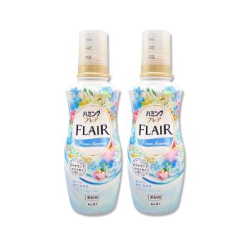 (2瓶超值組)日本KAO花王-FLAIR衣物防褶皺除臭蓬鬆親膚香氛柔軟精520ml/瓶-溫和花香藍(織物消臭柔衣精,纖維芳香護衣精,柔順洗滌柔軟劑)