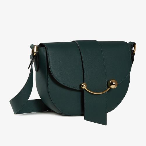 Strathberry Crescent Satchel 輕巧微笑斜背包 (墨綠)
