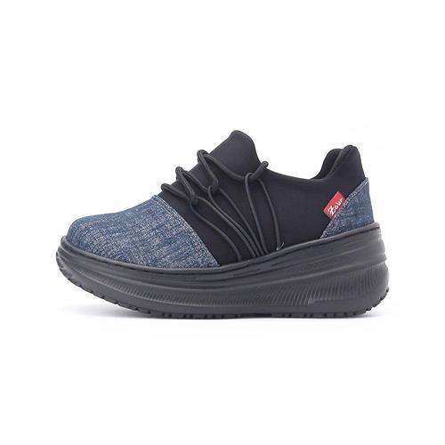 ZOBR 綁帶厚底休閒鞋 黑藍 女鞋 鞋全家福