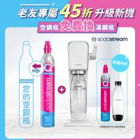 【Sodastream-舊換新】ART拉桿式自動扣瓶氣泡水機-白/黑(您須有1支空鋼瓶)