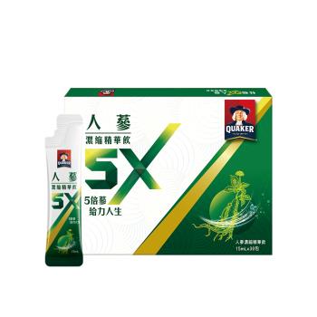 【官方直營】QUAKER 桂格 5X人參濃縮精華飲15ml×30入x1盒(共30入)