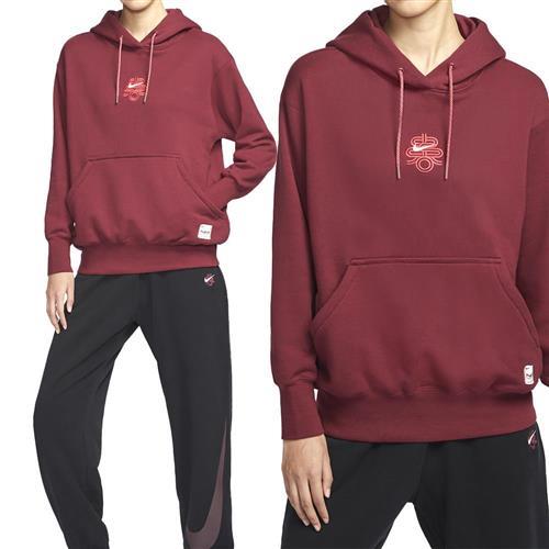 Nike Os Po HD 女款 酒紅色 蛇年 限定 帽T 寬鬆 刺繡 新年 毛圈布 連帽 長袖 HV8461-677