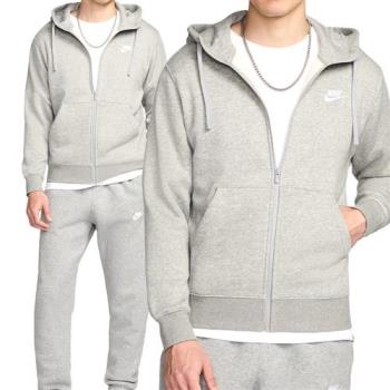 Nike Club Hoodie FZ BB 男款 灰色 運動 連帽 長袖 保暖 拉鍊 口袋 外套 BV2646-063