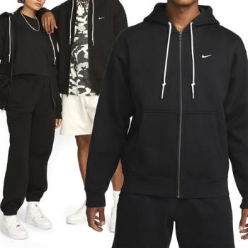 Nike Solo SWSH HW FZ Hoodie 男款 黑色 刺繡 刷毛 寬鬆 連帽 外套 DR0403-010