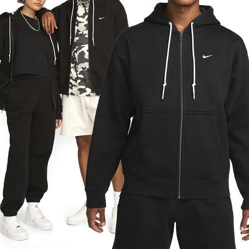 Nike Solo SWSH HW FZ Hoodie 男款 黑色 刺繡 刷毛 寬鬆 連帽 外套 DR0403-010