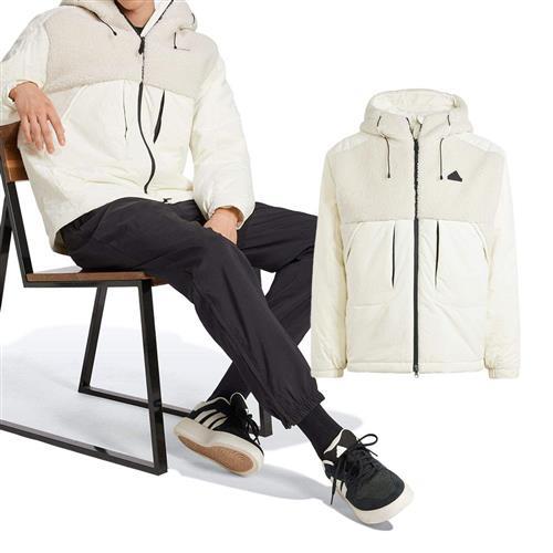 Adidas CITY ESCAP J 男款 白色 運動 休閒 連帽 拉繩 寬鬆 拉鍊 口袋 外套 IV9767