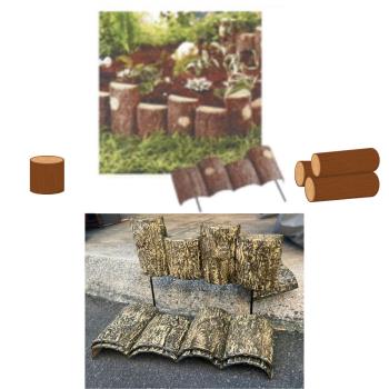 金德恩 臺灣製造 原木造型籬笆(4入/組) 園藝 裝飾 庭院 長籬笆 農場 造景