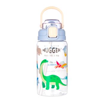 英國Hugger 彈蓋吸管水壺 550ml 快樂恐龍