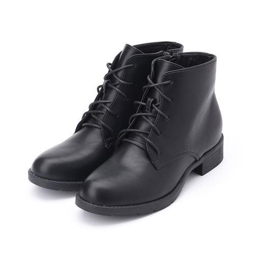 RIN RIN 綁帶牛津跟靴 黑 女鞋 鞋全家福