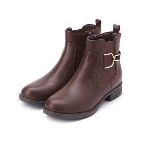 RIN RIN D釦牛津跟靴 咖 女鞋 鞋全家福