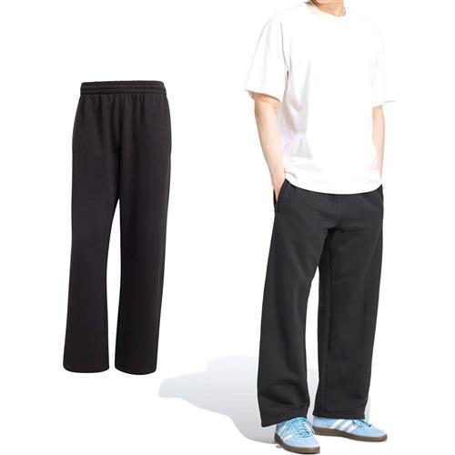 Adidas P ESS Wide PT 男款 黑色 運動 休閒 亞規 腰部鬆緊 口袋 拉鍊 三葉草 長褲 IY2251