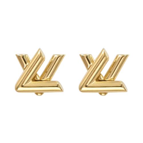 Louis Vuitton LV M01621 GO-14 經典LOGO款針式耳環.金
