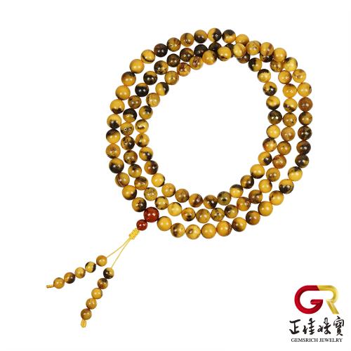 【正佳珠寶】 蜜蠟琥珀 高品根珀黑花老蜜蠟 7.8-8.3mm 根珀黑花老蜜蠟 念珠佛珠｜日本彈力繩
