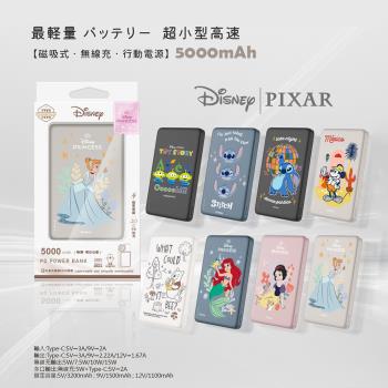 迪士尼 20W PD超薄磁吸無線快充行動電源 5000mAh