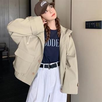 【巴黎精品】風衣外套休閒大衣-韓版小個子港風短款女外套a1ih90