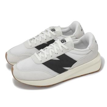 New Balance 休閒鞋 370 男鞋 女鞋 米白 黑 膠底 拼接 麂皮 復古 情侶鞋 NB U370CA-D