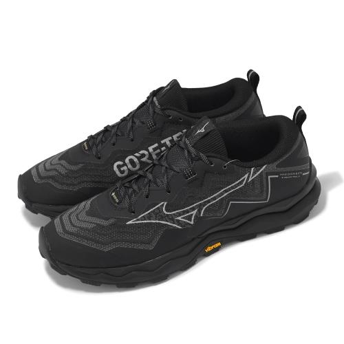 Mizuno 越野跑鞋 Wave Daichi 9 GTX 男鞋 黑 防水 緩衝 黃金大底 運動鞋 美津濃 J1GJ2556-01