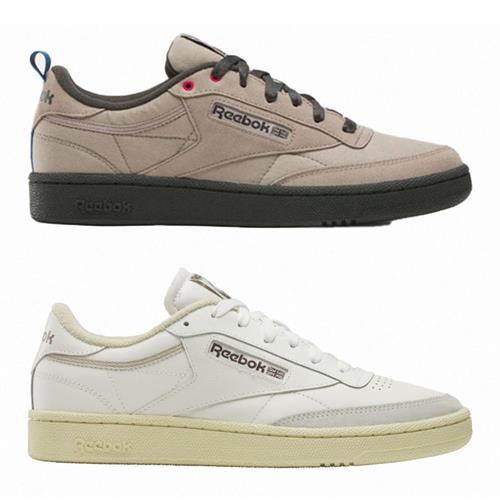 【下殺】Reebok 休閒鞋 男鞋 CLUB C 85 卡其黑/米白灰【運動世界】100201188/100201119