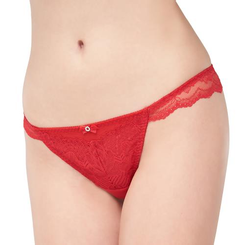 【Swear 思薇爾】撩波香雪蘭系列M-XL蕾絲低腰丁字褲(酡紅色)