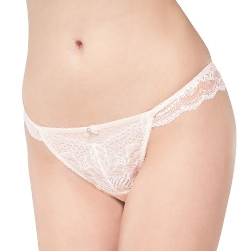 【Swear 思薇爾】撩波香雪蘭系列M-XL蕾絲低腰丁字褲(粉杏膚)