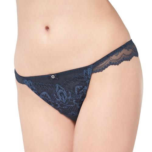 【Swear 思薇爾】撩波香雪蘭系列M-XL蕾絲低腰丁字褲(幽影藍)
