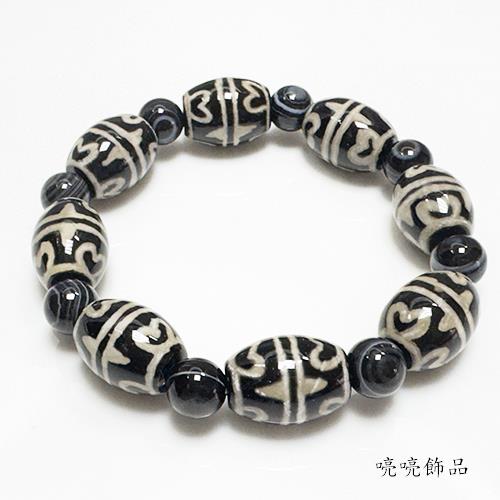 瑪瑙　銀線水蓮花天珠　11-199 喨喨飾品】藏傳蓮花天珠手鍊A819|手鍊/手珠|ETMall東森購物網