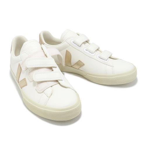 Veja 休閒鞋 Recife Logo Leather 男鞋 米白 金 魔鬼氈 經典 小白鞋 RC0502762B