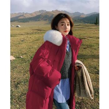 【巴黎精品】真 羽絨90%鴨絨 羽絨外套鴨絨夾克-菱格寬鬆繭形羽絨服女外套2色a1ii34
