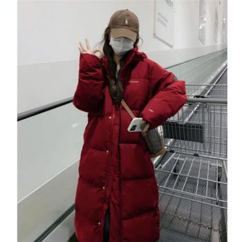 【巴黎精品】真 羽絨90%鴨絨 羽絨外套鴨絨夾克-韓系長版白鴨絨麵包服女外套2色a1ii9