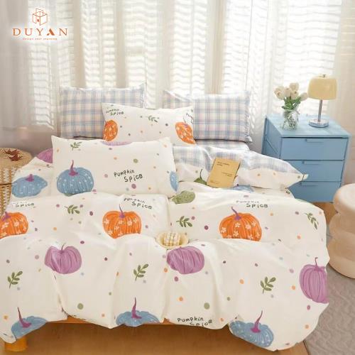  【DUYAN 竹漾】40支精梳棉三件式枕套床包組  辛香南瓜 台灣製(雙人)