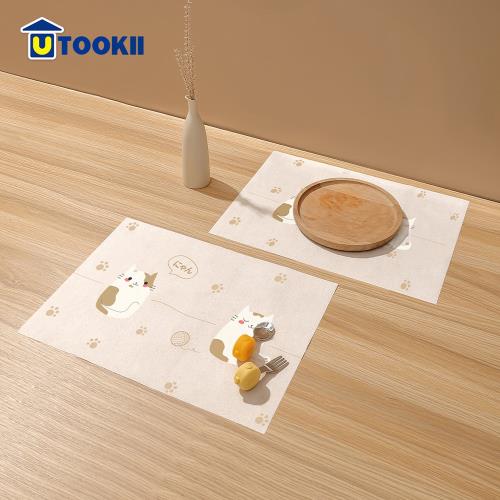 UTOOKII 拋棄式吸水止滑兒童餐墊-10入