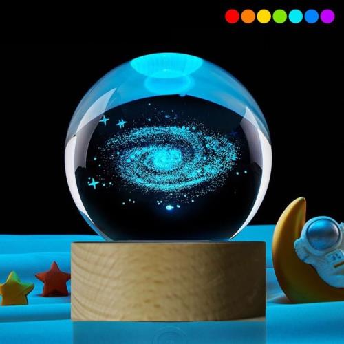 All Splendid】炫彩魔幻水晶球小夜燈銀河系宇宙水晶球夜燈小夜燈床頭燈