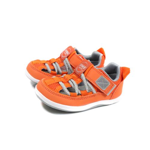 IFME 小孩鞋 透氣休閒鞋 魔鬼氈 桔色 小童 童鞋 IF20-430402 no255