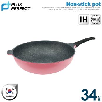 【PERFECT理想】韓國晶鑽2代不沾炒鍋34cm