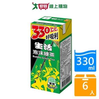 生活泡沫綠茶330mlx6【愛買】